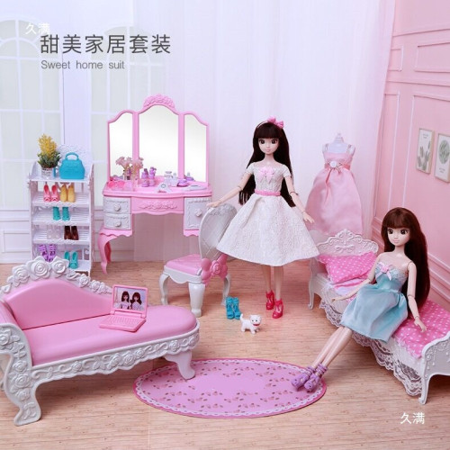 芭洋比娃娃梳妝台衣櫃衣櫥沙發貴妃椅化妝台鞋架雙層床女孩玩具大