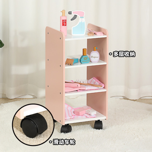 兒童北歐風仿真理髮店飾品化妝梳妝台女孩扮家家酒角色扮演木製玩具