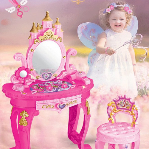 熱供兒童扮家家酒仿真公主城堡化妝台 女孩仿真化妝台玩具套裝