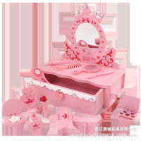 兒童仿真梳妝台公主化妝桌首飾盒女孩寶寶生日禮物扮家家酒木製玩具