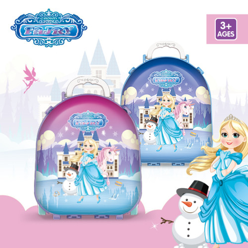 兒童扮家家酒玩具收納盒3合1化妝台拉桿行李箱仿真可攜式益智