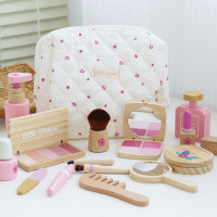兒童寶寶木製梳妝台玩具化妝包卡通角色扮演扮家家酒遊戯安全環保