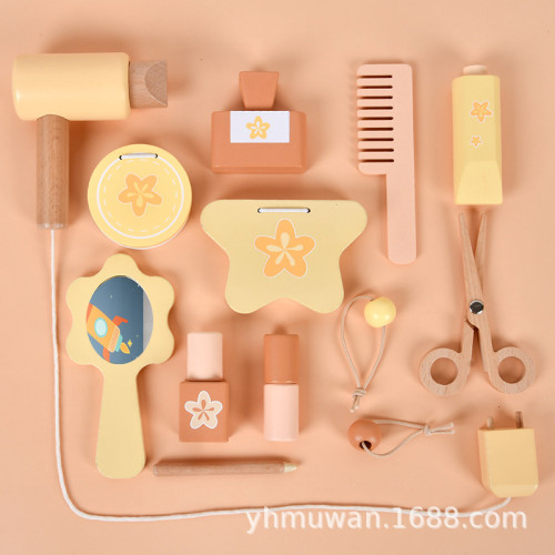 巴比伯木質花型化妝台扮家家酒女孩玩具梳妝台仿真類化妝品兒童玩具