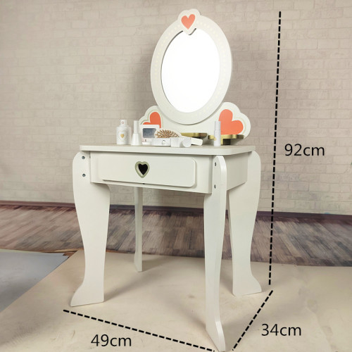 木製扮家家酒歐式豪華白色梳妝台女孩化妝寶寶模仿親子互動玩具