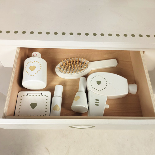 木製扮家家酒歐式豪華白色梳妝台女孩化妝寶寶模仿親子互動玩具