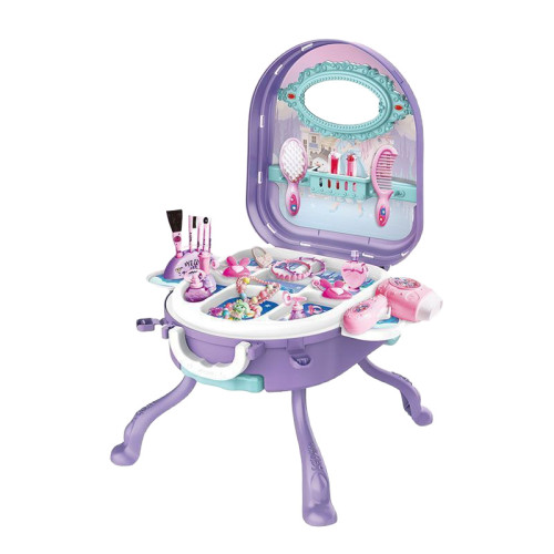 三合一變形拉桿箱玩具套裝兒童扮家家酒梳妝台女孩化妝台收納益智