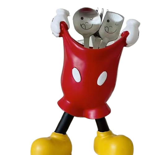 米奇臥室梳妝台毛筆眉筆收納筒化妝刷置物架學生桌面創意筆筒擺件