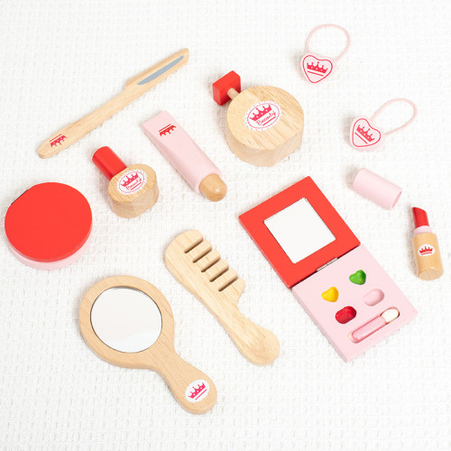 新款木製兒童仿真梳妝台化妝玩具女孩扮家家酒套裝小女生化妝品玩具
