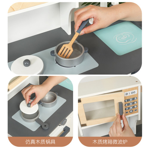 北歐仿真梳妝台兒童扮家家酒化妝桌木製玩具女孩生日禮物首飾盒3嵗6