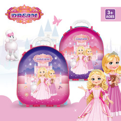 兒童扮家家酒玩具三合一變形拉桿行李箱收納箱仿真化妝台多功能益智