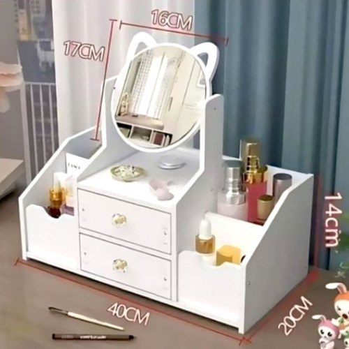 兒童手工製作材料 diy組裝化妝鏡美梳妝台抽屜豪華梳妝收納台女孩