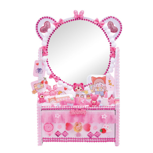 兒童手工diy咕哢梳妝台女孩玩具藝品擺件化妝鏡材料包益智拼裝