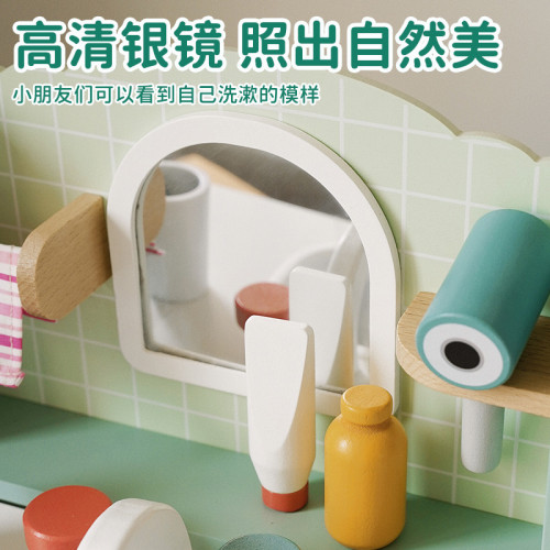 兒童木製扮家家酒套裝仿真親子互動模擬梳妝玩具女孩生日禮物化妝台