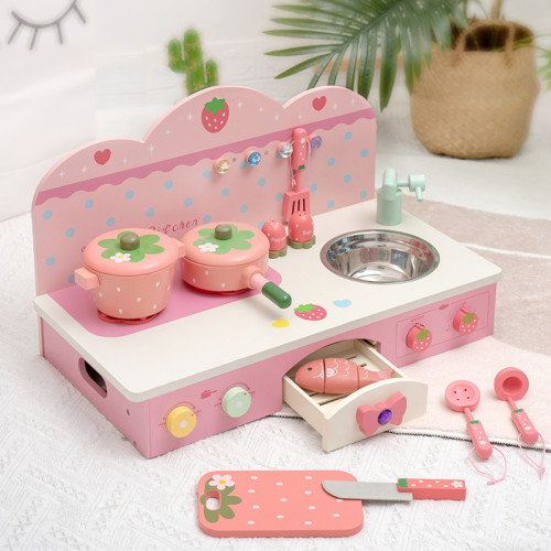 仿真木質兒童梳妝台公主化妝台扮家家酒玩具套裝3-6嵗女孩生日禮物 仿真木質兒童梳妝台公主化妝台扮家家酒玩具套裝3-6嵗女孩生日禮物