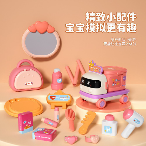 新款扮家家酒多功能小車廚房醫療化妝台可收納拖拉益智兒童玩具套裝
