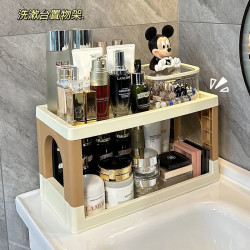 衛生間置物架免打孔高級感大容量化妝品洗漱台護膚品桌面收納架
