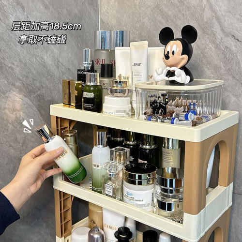 衛生間置物架免打孔高級感大容量化妝品洗漱台護膚品桌面收納架 衛生間置物架免打孔高級感大容量化妝品洗漱台護膚品桌面收納架