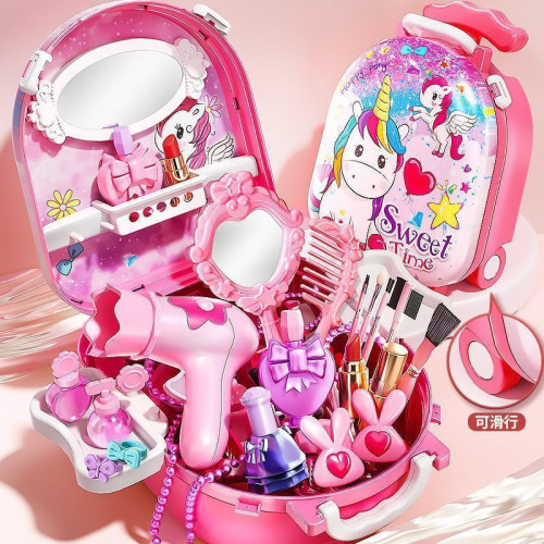兒童玩具小女孩仿真套裝化妝盒品梳妝台公主娃娃女童寶寶生日禮物