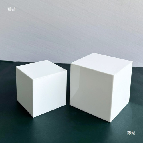 亞克力白色六面展台正方體手辦化妝品香水底座古玩玉器展示台