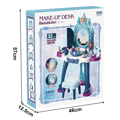 兒童扮家家酒彩妝玩具感應開門梳妝台飾品套裝 聲光仿真化妝台