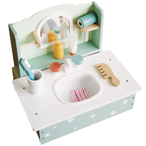 兒童梳妝台扮家家酒玩具木製洗漱桌面套裝男孩女孩子早教學習化妝包