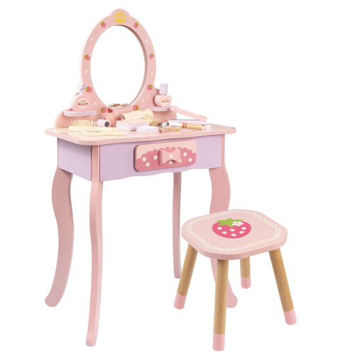 兒童扮家家酒木製仿真化妝梳妝台角色扮演玩具套裝女孩禮物親自寶媽