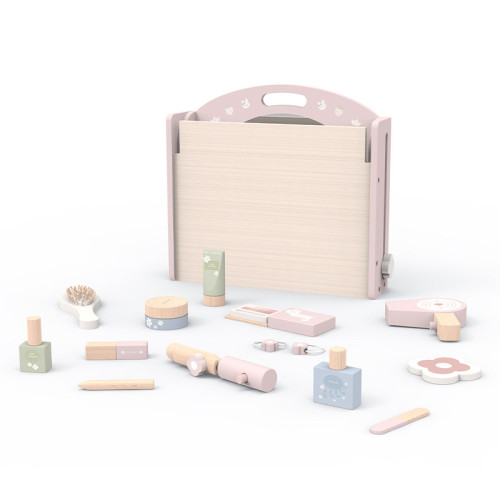 兒童梳妝台化妝套裝女孩扮家家酒仿真口紅眼影吹風機玩具木製