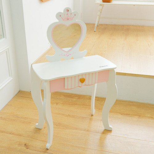 木製扮家家酒丹麥皇家愛心梳妝台女寶寶模仿化妝台遊樂場幼兒園玩具