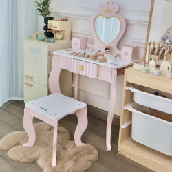 CE兒童仿真梳妝台公主化妝桌扮家家酒木製玩具CPC女孩生日禮物