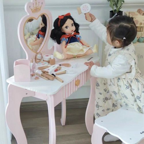 CE兒童仿真梳妝台公主化妝桌扮家家酒木製玩具CPC女孩生日禮物
