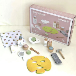 nunukids兒童化妝玩具木質女孩仿真面膜套裝扮家家酒梳妝台生日禮物