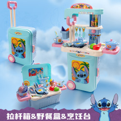 兒童扮家家酒梳妝台女孩公主冰雪奇緣玩具女童化妝台行李箱禮物套裝