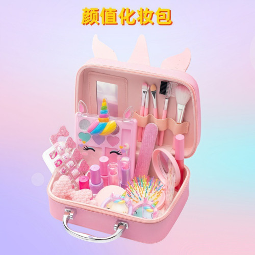 兒童化妝品彩妝玩具套裝口紅女孩公主梳妝台手提包禮物 兒童化妝品彩妝玩具套裝口紅女孩公主梳妝台手提包禮物