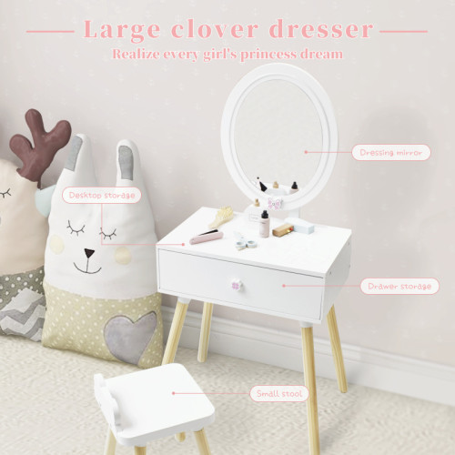 女孩兒童節日生日禮物仿真梳妝台化妝台盒扮家家酒木質小公主玩具 女孩兒童節日生日禮物仿真梳妝台化妝台盒扮家家酒木質小公主玩具