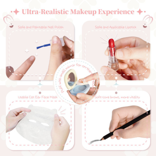 女孩兒童節日生日禮物仿真梳妝台化妝台盒扮家家酒木質小公主玩具 女孩兒童節日生日禮物仿真梳妝台化妝台盒扮家家酒木質小公主玩具