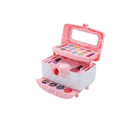 兒童化妝品台套裝玩具可水洗指甲油女孩彩妝盒手提包扮家家酒禮物
