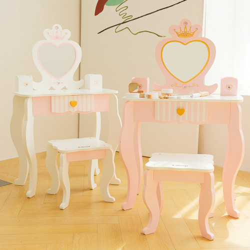 木製扮家家酒梳妝台玩具套裝兒童益智女孩化妝生日禮物木公主