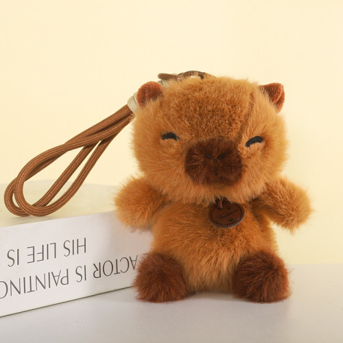 香味小號玩偶水豚女生化妝台擺件可愛毛絨玩具桌伴陪玩解壓