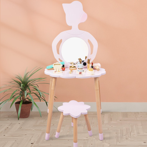新款木製扮家家酒梳妝台玩具套裝兒童益智女孩化妝生日禮物木質公主