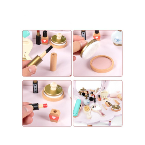 新款木製扮家家酒梳妝台玩具套裝兒童益智女孩化妝生日禮物木質公主