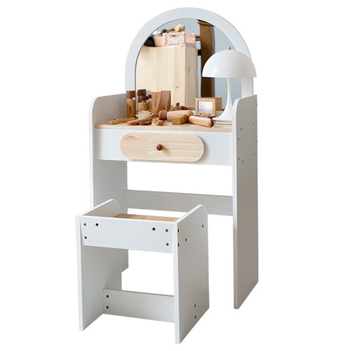 兒童扮家家酒ins風韓式化妝梳妝台仿真化妝品女孩角色扮演木製玩具