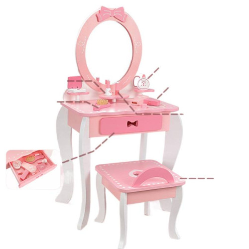 仿真梳妝台化妝台盒扮家家酒木質女孩小公主玩具兒童節日生日禮物