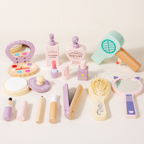 女孩兒童節日生日禮物仿真梳妝台化妝台盒扮家家酒木質小公主玩具