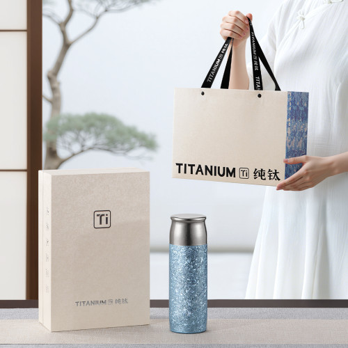 無縫內膽磁吸純鈦保溫杯男女士大容量雙層鈦杯燜泡茶杯禮品杯