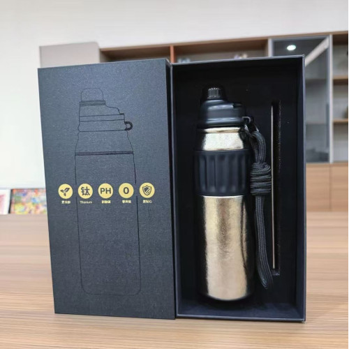 純鈦學生保溫杯 吸琯水杯新款保鮮兒童鈦杯戶外輕量杯600ml
