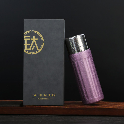 新款純鈦保溫杯可攜式大容量鈦杯冰花男士水杯商務泡茶杯商務禮品