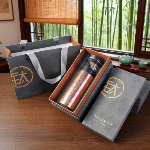 純鈦保溫杯旋轉茶水分離鈦杯男士辦公杯高檔雙層可攜式泡茶杯禮盒裝