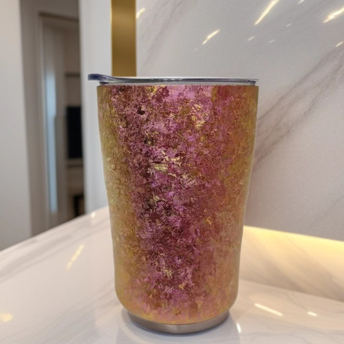 純鈦啤酒杯高顔值隔熱咖啡杯網紅爆款超輕鈦杯戶外露營可攜式水杯子