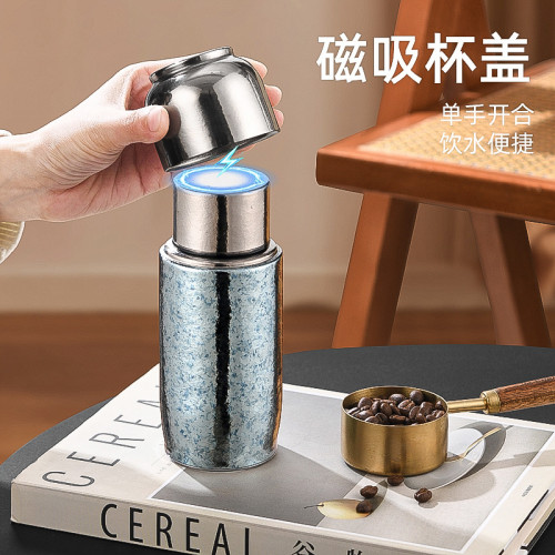 高級純鈦保溫杯可攜式時尚磁吸鈦杯男女士學生家用小巧迷你保溫水杯