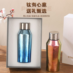 新款純鈦保溫杯可攜式八角杯高顔值鈦杯商務辦公禮品鈦杯禮品杯